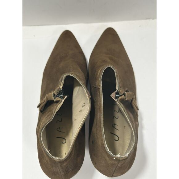Jazz Brown Ankle Zip Booties Shoes Size 10 M Suede Made In Spain - Picture 6 of 10